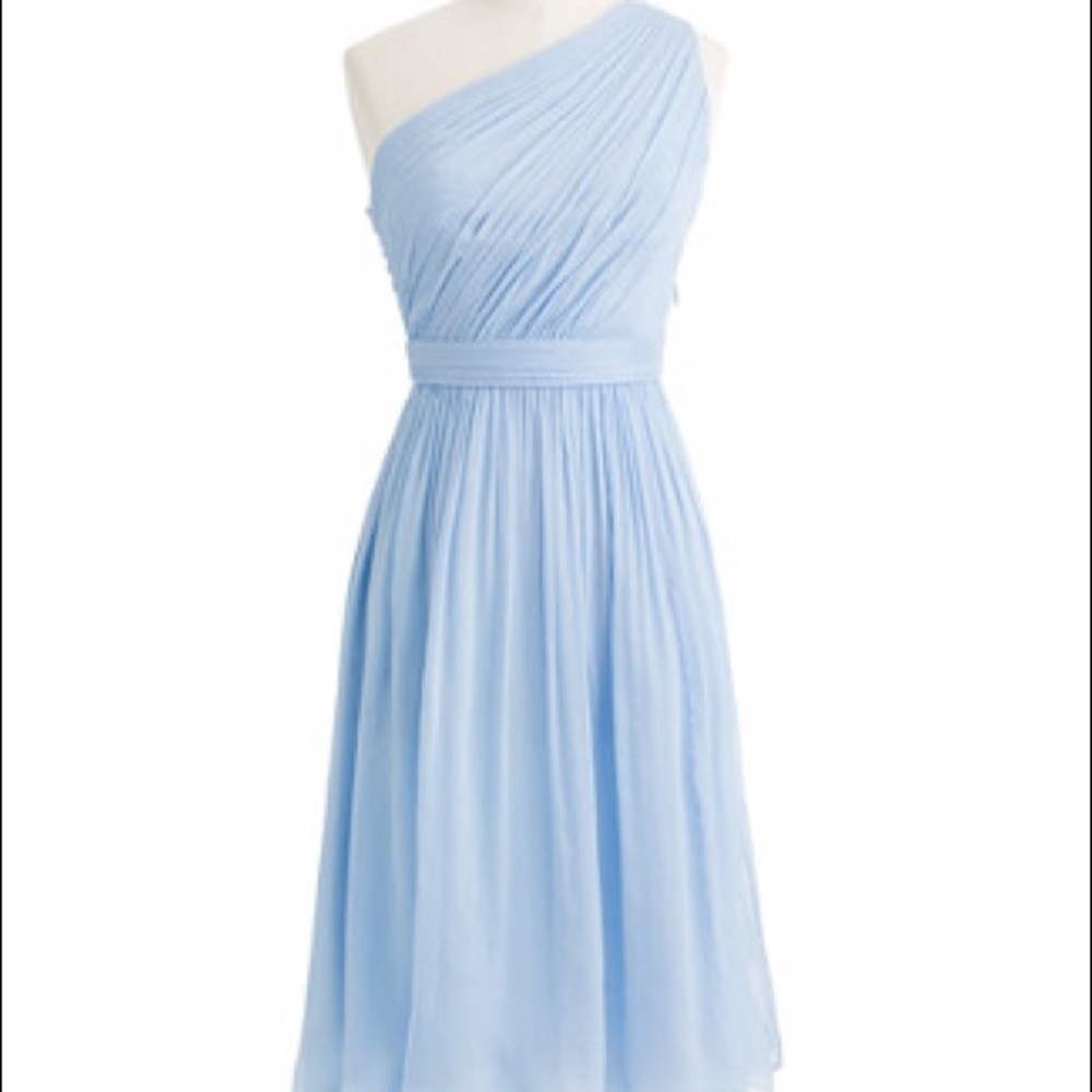 J. Crew one shoulder silk chiffon dress